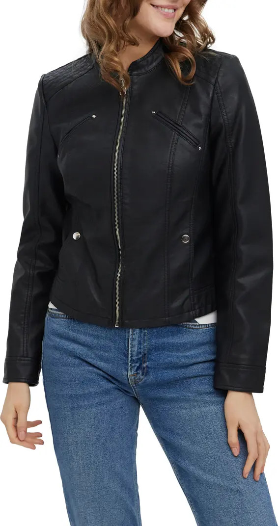 VERO MODA Favodona Faux Leather Jacket | Nordstrom | Nordstrom