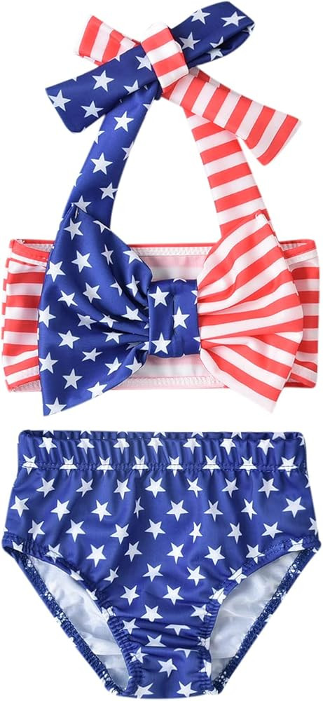 Aalizzwell Baby Girl Bathing Suit, Toddler Girls Two Piece Swimsuit Halter Top Bikini Bottoms Swi... | Amazon (US)