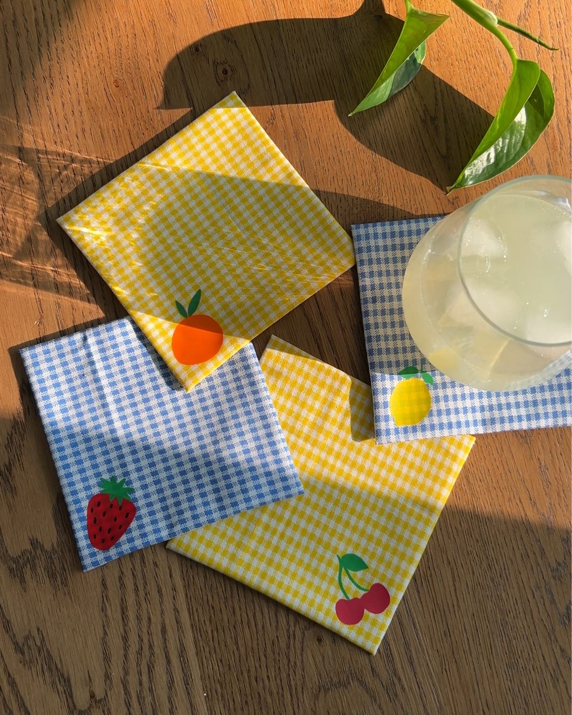 These no-sew gingham coasters are the perfect summer craft project! 

#LTKFindsUnder50 #LTKHome #LTKSeasonal
