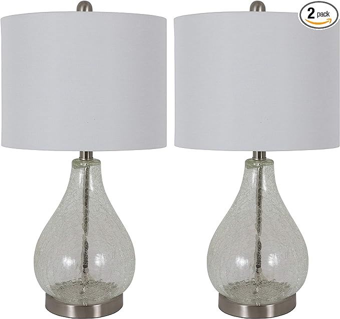 Decor Therapy MP1096 Table Lamp Set of 2, Clear Crackle, 2 Count | Amazon (US)