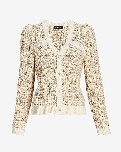 Textured Stitch Jewel Button Sweater Jacket$128.00$128.004.5 out of 5 stars5 Reviewsneutral print... | Express
