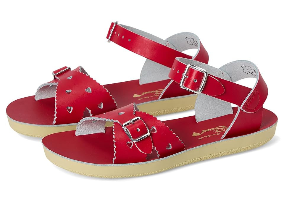 Salt Water Sandal by Hoy Shoes Sun-San - Sweetheart (Toddler/Little Kid) Girls Shoes Red : 5 Toddler M, Leather | Zappos