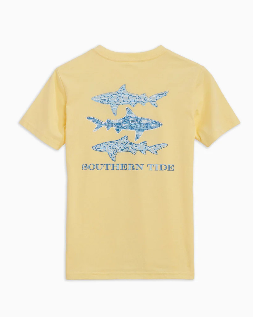 Kids Shark Pattern Stack T-Shirt | Southern Tide