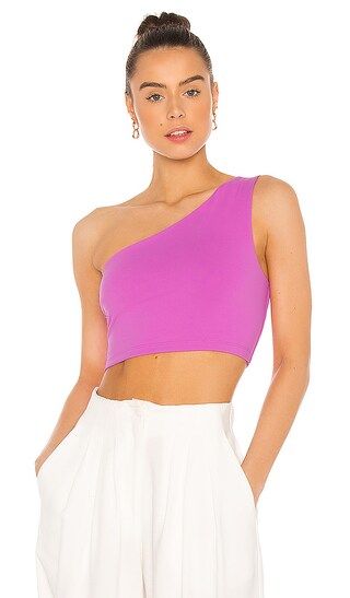 Susana Monaco One Shoulder Crop Top in Fuchsia. - size S (also in L) | Revolve Clothing (Global)