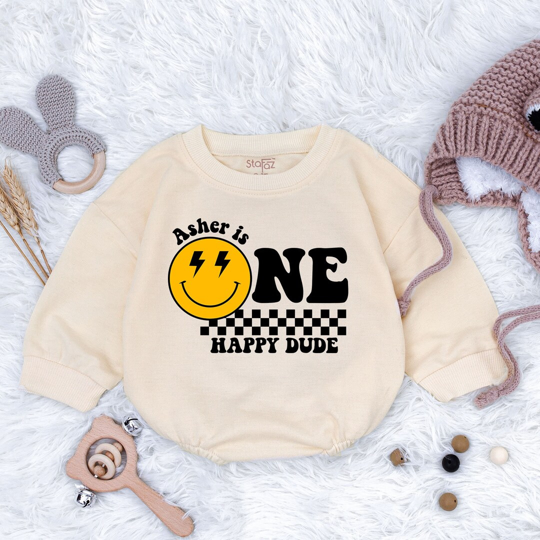 One Happy Dude Birthday Bodysuit, Matching Birthday Outfit, 1st Birthday, Smiley Face Birthday Ou... | Etsy (US)