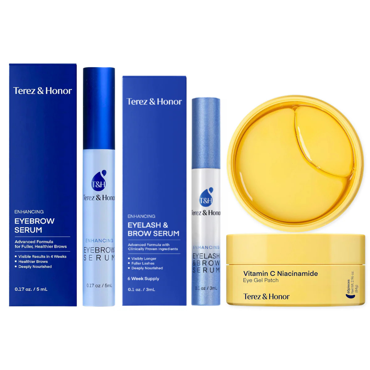 Complete Eye Renewal Kit – Lash & Brow Serum + Eye Patches | Terez & Honor | Terez & Honor