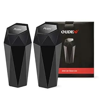 OUDEW 2 Packs Car Trash Can with Lid, New Car Dustbin Diamond Design, Leakproof Vehicle Trash Bin... | Amazon (US)