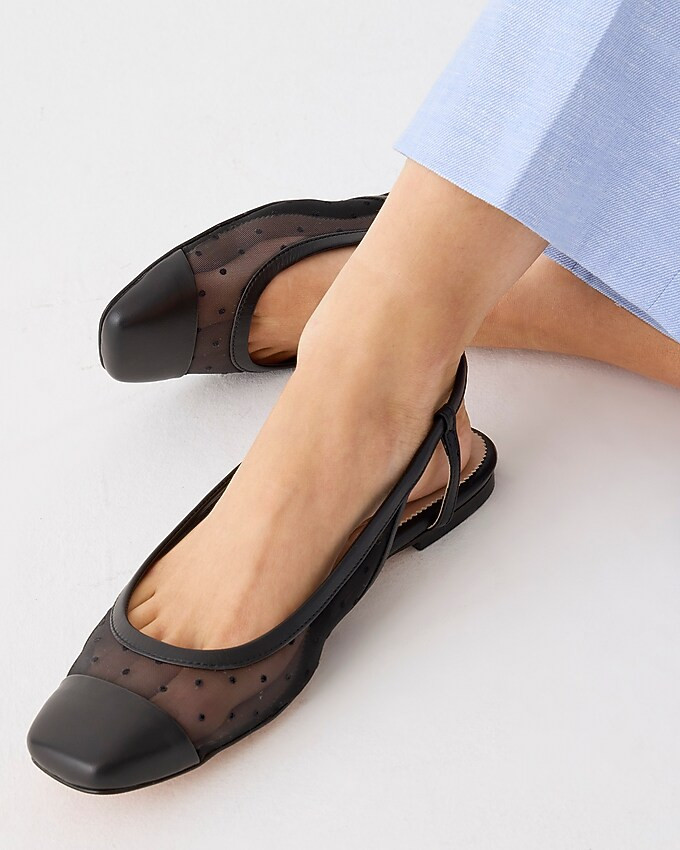 Anya slingback flats with Swiss-dot | J. Crew US
