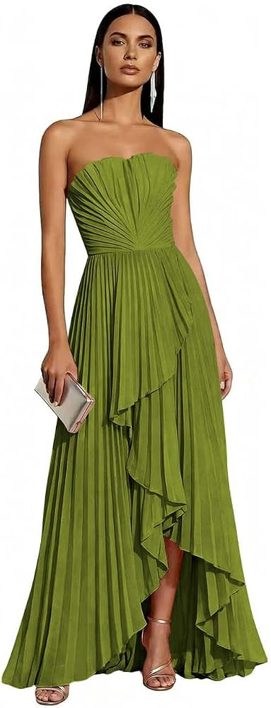 Bridesmaid Dresses Strapless Long Formal Wedding Guest Dress | Amazon (US)