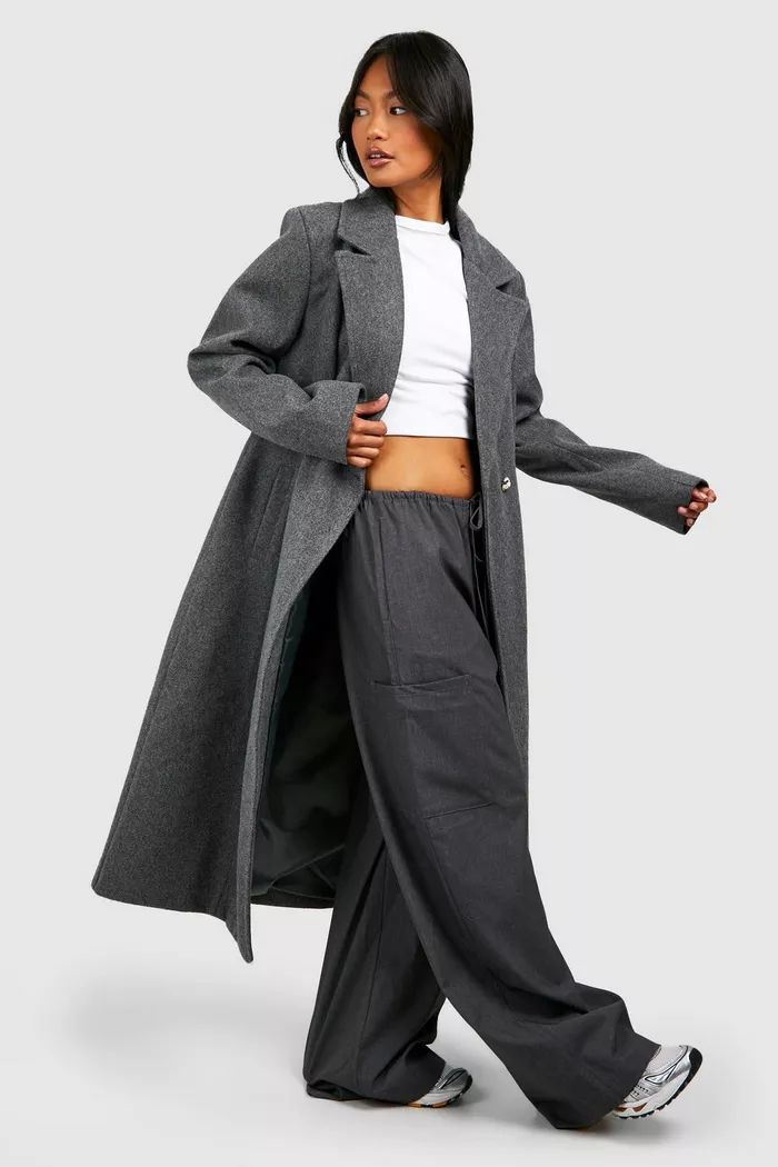 Tailored Wool Look Maxi Coat | Boohoo.com (UK & IE)