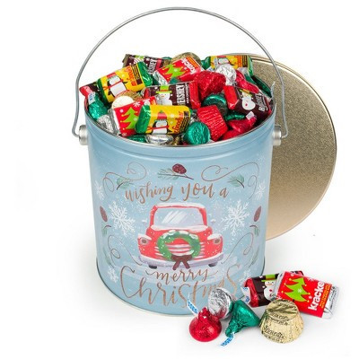 255 pcs Christmas Gift Tin with Hershey's Holiday Chocolate Candy Mix (3.7 lb) | Target