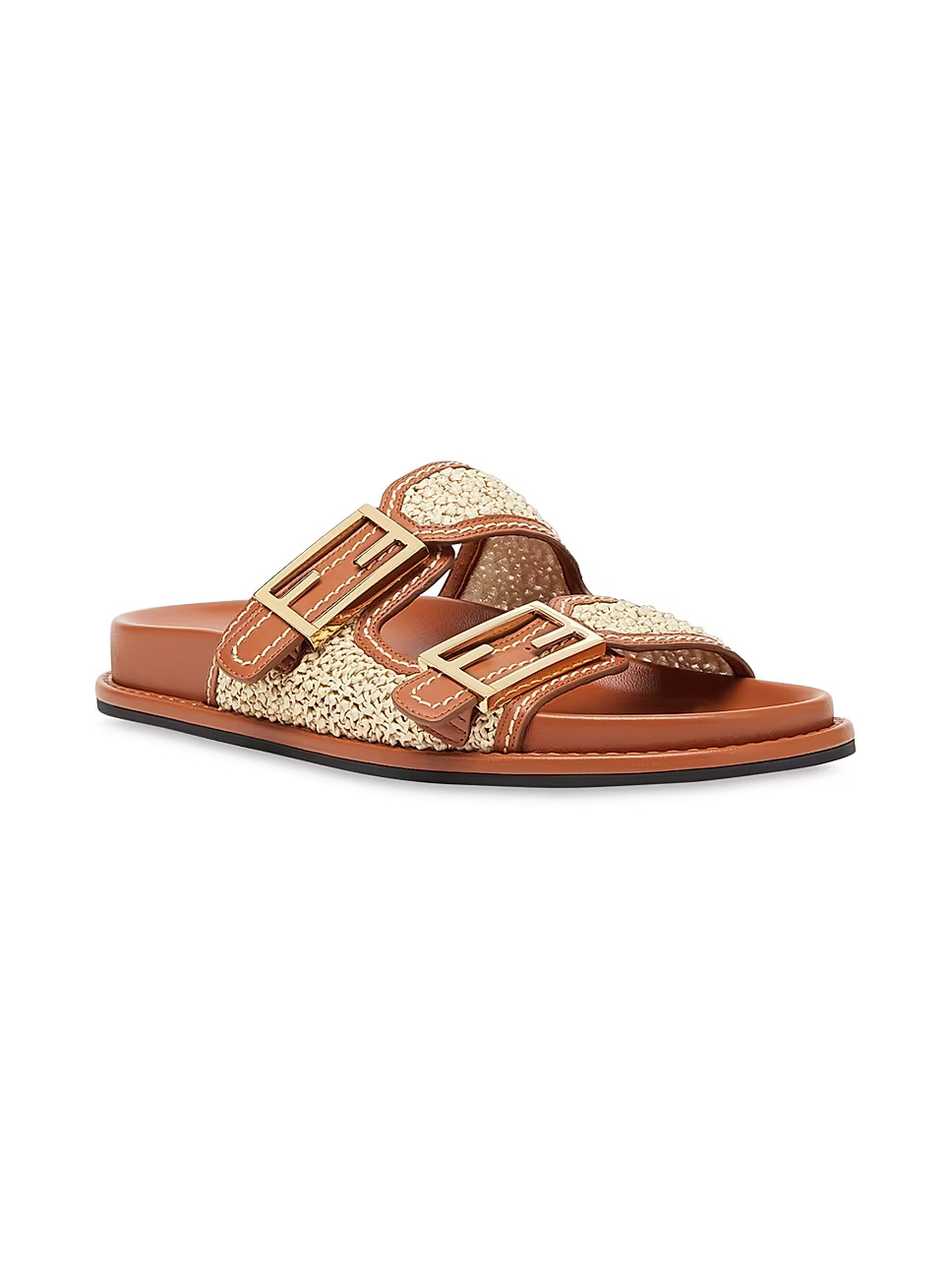 Two-Strap FF Buckle Sandals | Saks Fifth Avenue