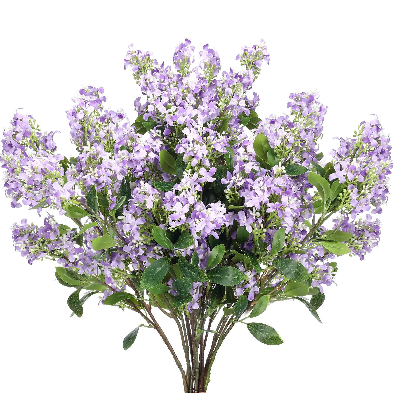 Thiccywoov 10 Pcs 30" Artificial Lilac Flowers Fake Delphinium Antirrhinum Stem Silk Artificial Flower Branch Floral Arrangement for Vase Centerpieces Wedding Bouquet Home (Purple) | Amazon (US)