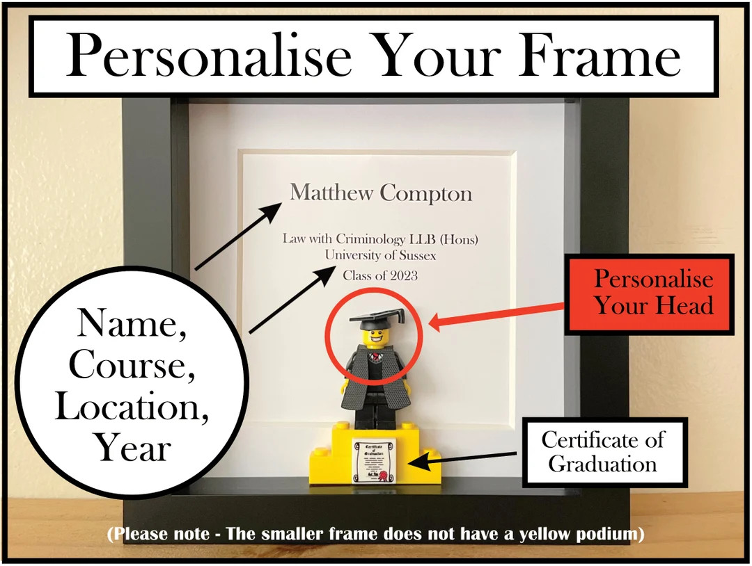 Personalized Graduation Frame Gift: Custom Minifigure, Name & Degree - Etsy | Etsy (US)