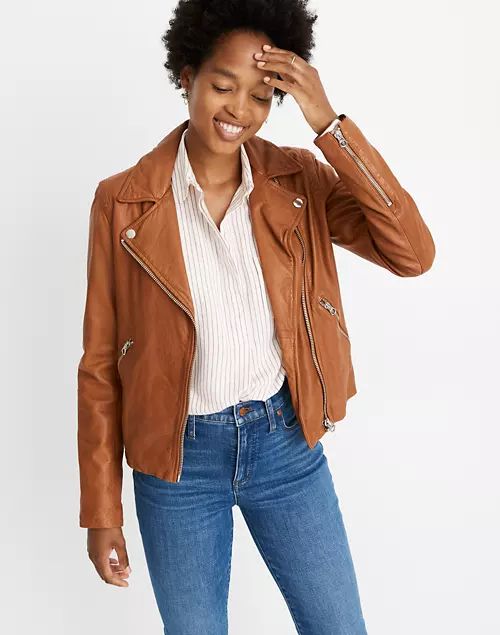 Washed Leather Motorcycle Jacket | Madewell