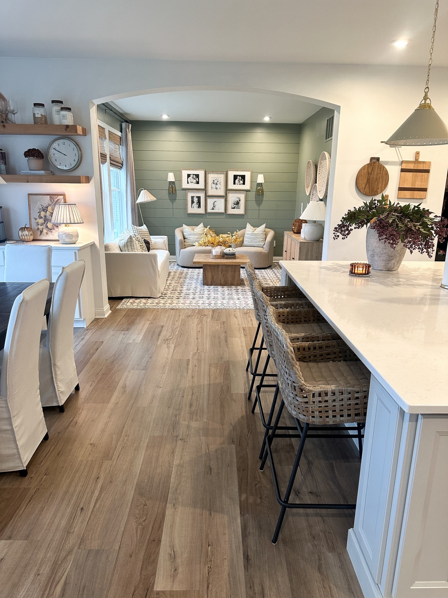 Sitting room, kitchen decor, cutting boards, rifle paper rug, dining table 

#LTKHome #LTKSeasonal