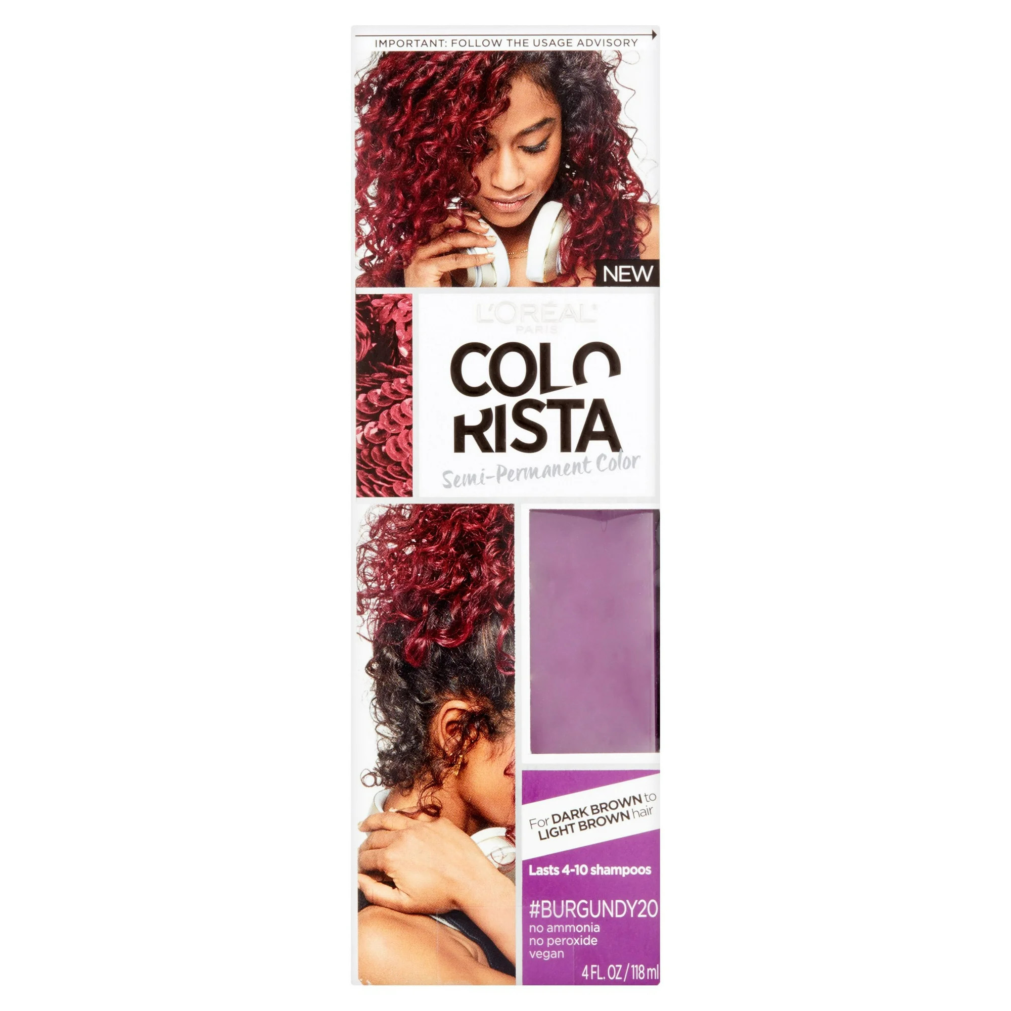 L'Oreal Paris Colorista Semi Permanent Hair Color, Brunette Burgundy | Walmart (US)