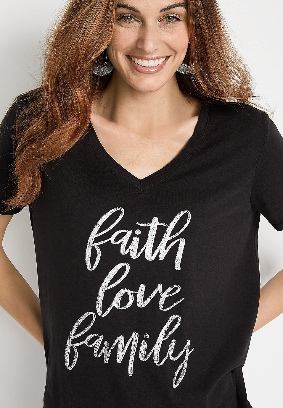 Black Faith Love Family Graphic Tee | Maurices