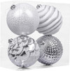 Click for more info about Valery Madelyn 4ct 150mm Frozen Winter Silver White Shatterproof Christmas Ball Ornaments Decorat...