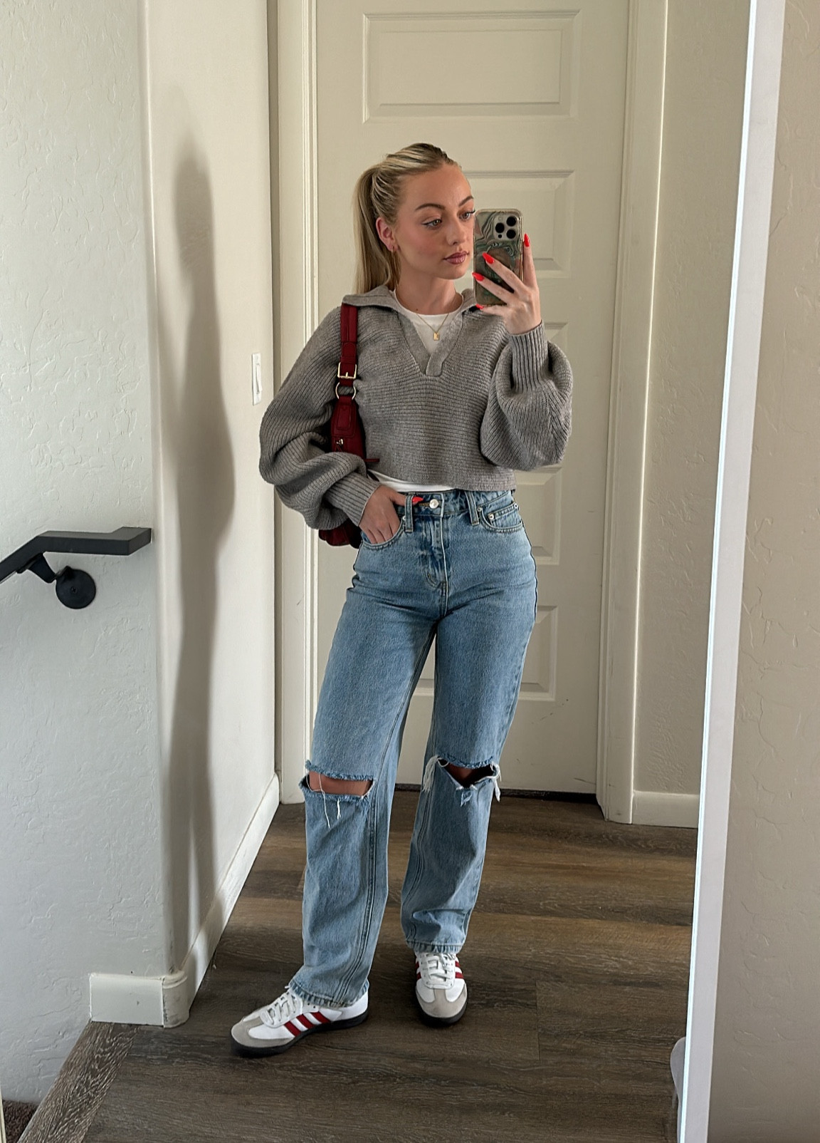 sweater - size 2
jeans - size 2
sambas - run a little big