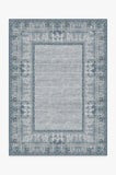 Vintage Daisy Bordered Blue Rug | Ruggable