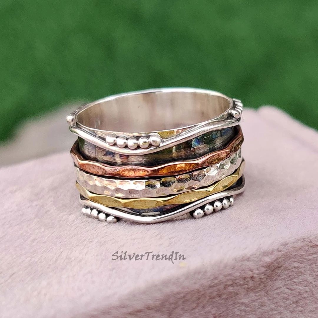 Spinner Ring 925 Sterling Silver Ring Spinning Ring - Etsy | Etsy (US)
