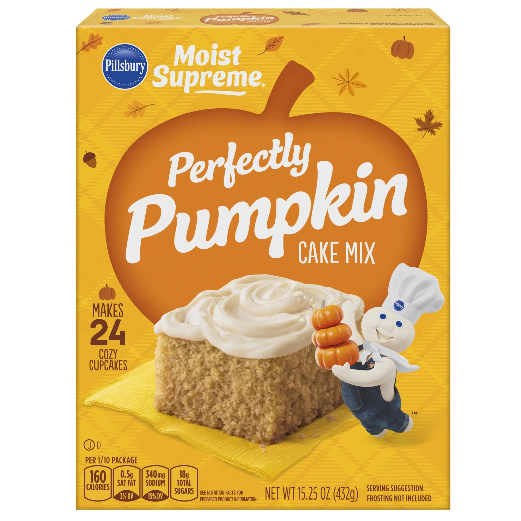 Pillsbury Moist Supreme Premium Perfectly Pumpkin Cake Mix, 15.25 Oz Box - Walmart.com | Walmart (US)