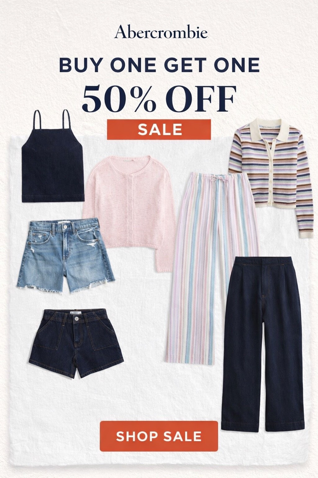 Don’t miss the buy one get one 50% off sale at AF!