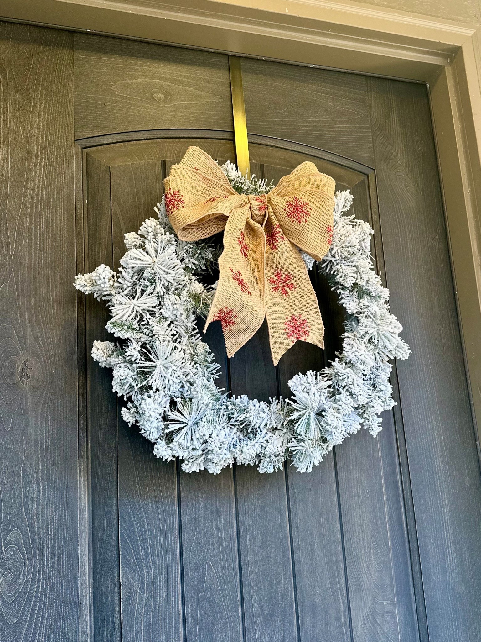 Walmart wreath and made a simple bow from burlap I had! 

#LTKHome #LTKHoliday #LTKCyberWeek