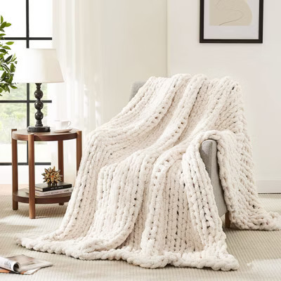 Aoibox Chunky Knit Blanket Throw, Soft Chenille Yarn Handmade Thick Cable Knit Crochet Blanket, Large Rope Knot Throw for Couch Home Decor | Target