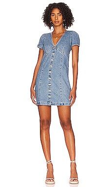 LEVI'S Erin Mini Denim Dress in Indigo Stonewash from Revolve.com | Revolve Clothing (Global)