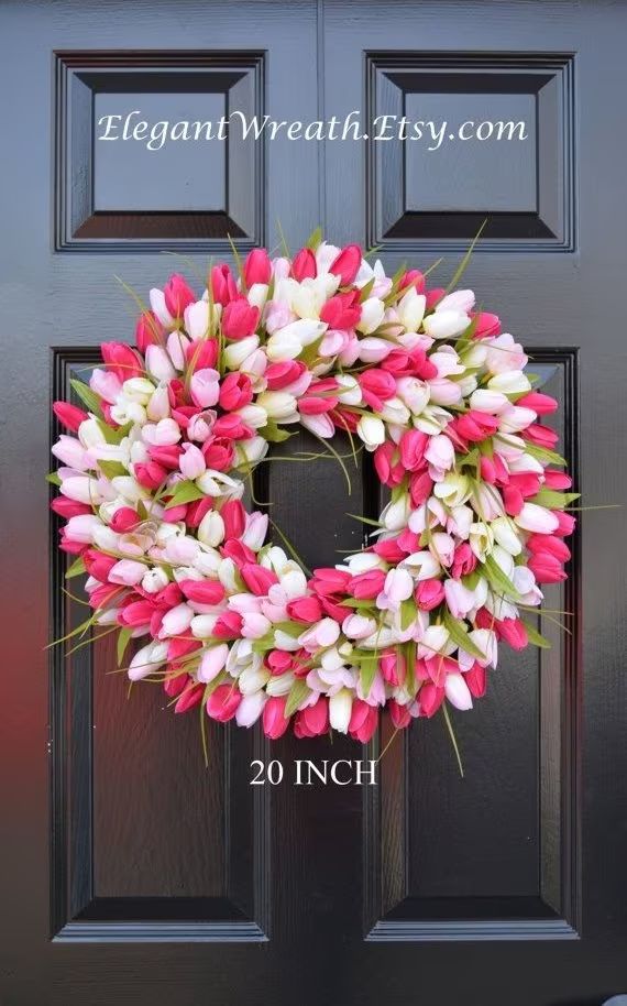BESTSELLER Spring Wreath- Tulip Spring Wreath- Summer Wreath- Custom Front Door Wreath- Spring De... | Etsy (US)