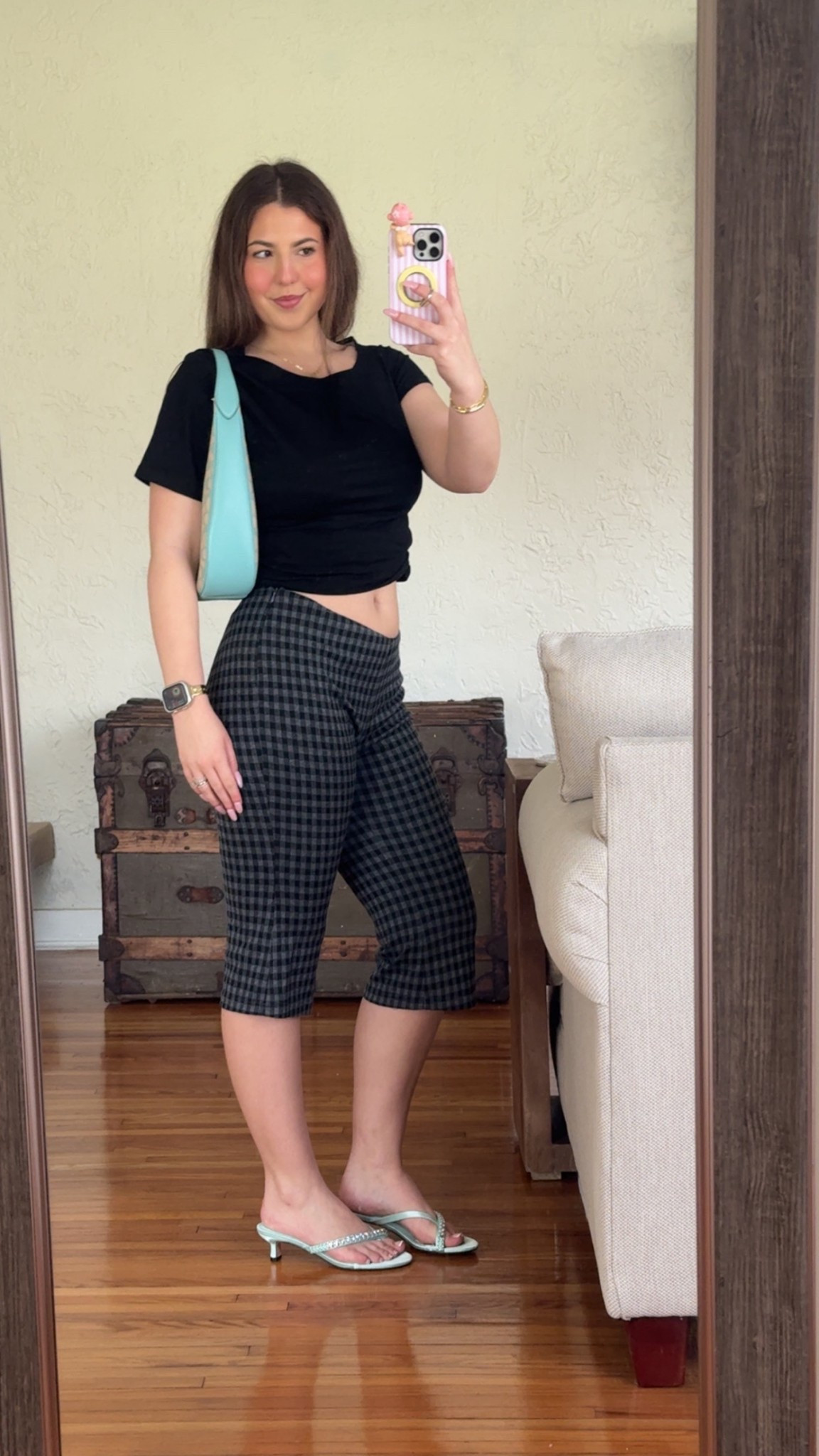 Top - size 10 (sized up)
Bottoms - size 8 (regular pant size)
Heels - 8 (half size down)￼
((I am wearing a dress as a top. I just have it folded underneath itself!))

spring outfits 2026
Date night outfits
Vacation outfit idea ￼