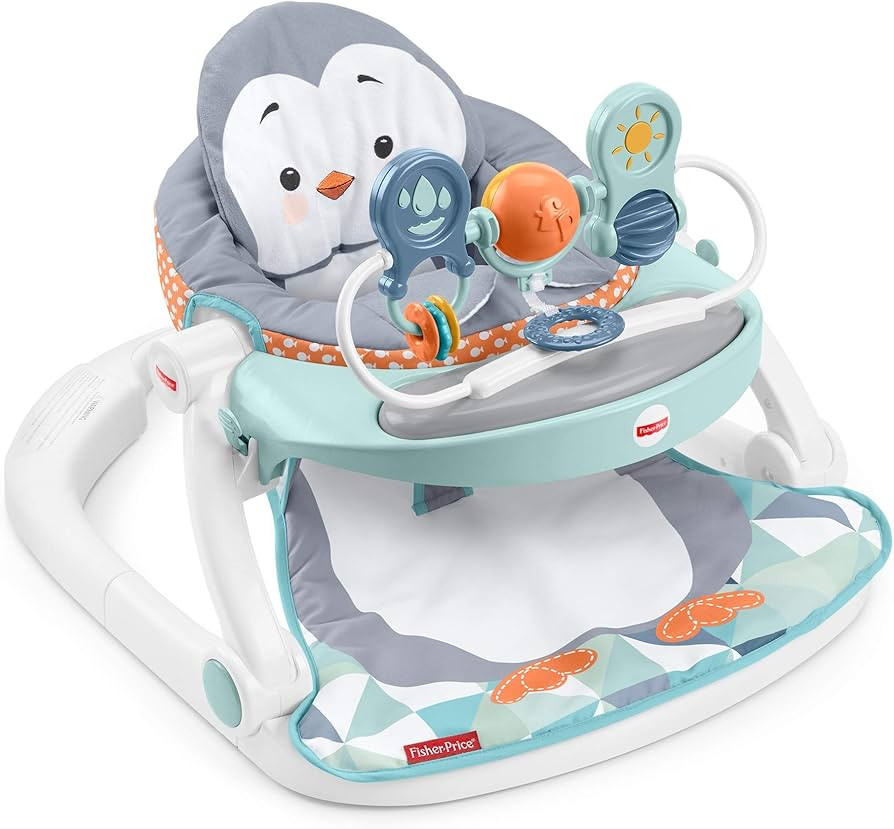 Fisher-Price Sit-Me-Up Floor Seat with Tray Penguin Island, animal-themed portable baby chair wit... | Amazon (US)