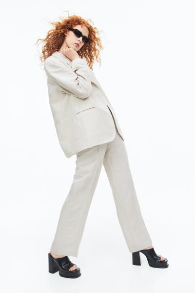 Single-breasted Linen-blend Jacket | H&M (US + CA)