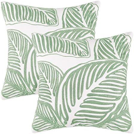 Tropical Leaf Pillow Cover | Amazon (US)