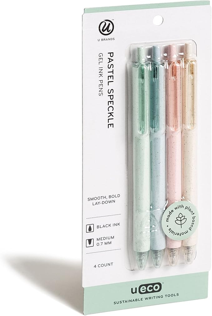 U Brands U-Eco Gel Ink Pens, Pastel Speckle, 4 Count (4375T06-48) | Amazon (US)