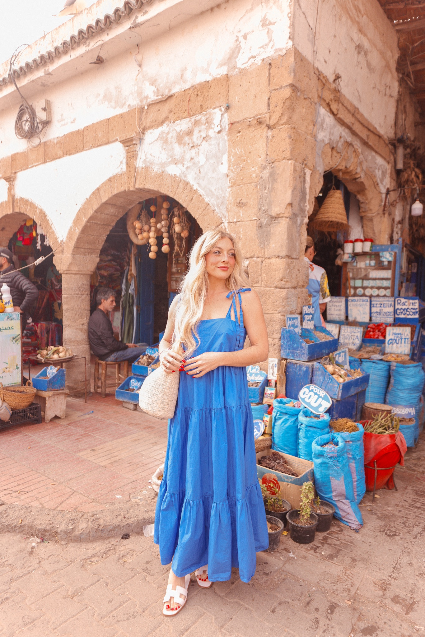 Blue tiered babydoll dress