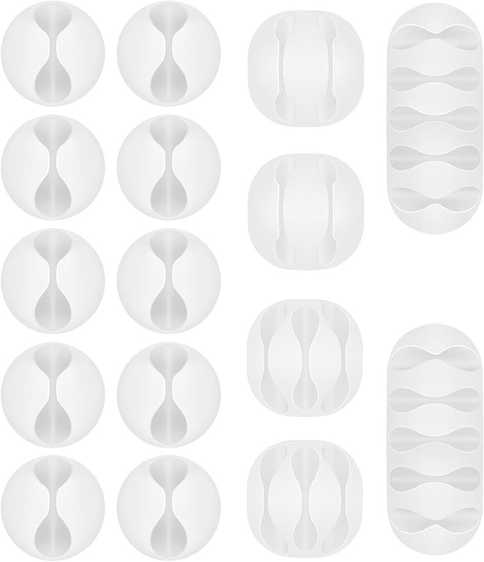 Shintop Cable Clips, 16 Pack White Cord Holder Adhesive Cable Organizer Wire Holder for Organizin... | Amazon (US)