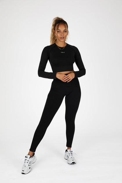 SCULPT SEAMLESS SCRUNCH LEGGING - BLACK MARL | TALA (UK)