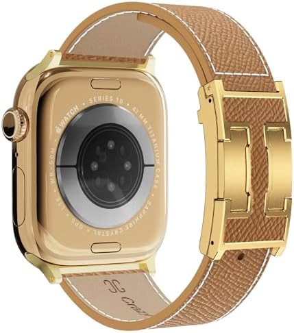 Designer Leather Band Compatible with Apple Watch 49mm46mm45mm44mm42mm41mm 40mm38mm for Women,Mag... | Amazon (US)