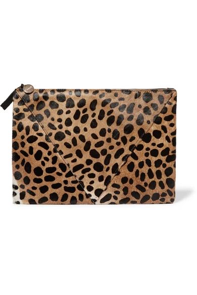 Clare V - Patchwork Leopard-print Calf Hair Clutch - Leopard print | NET-A-PORTER (US)