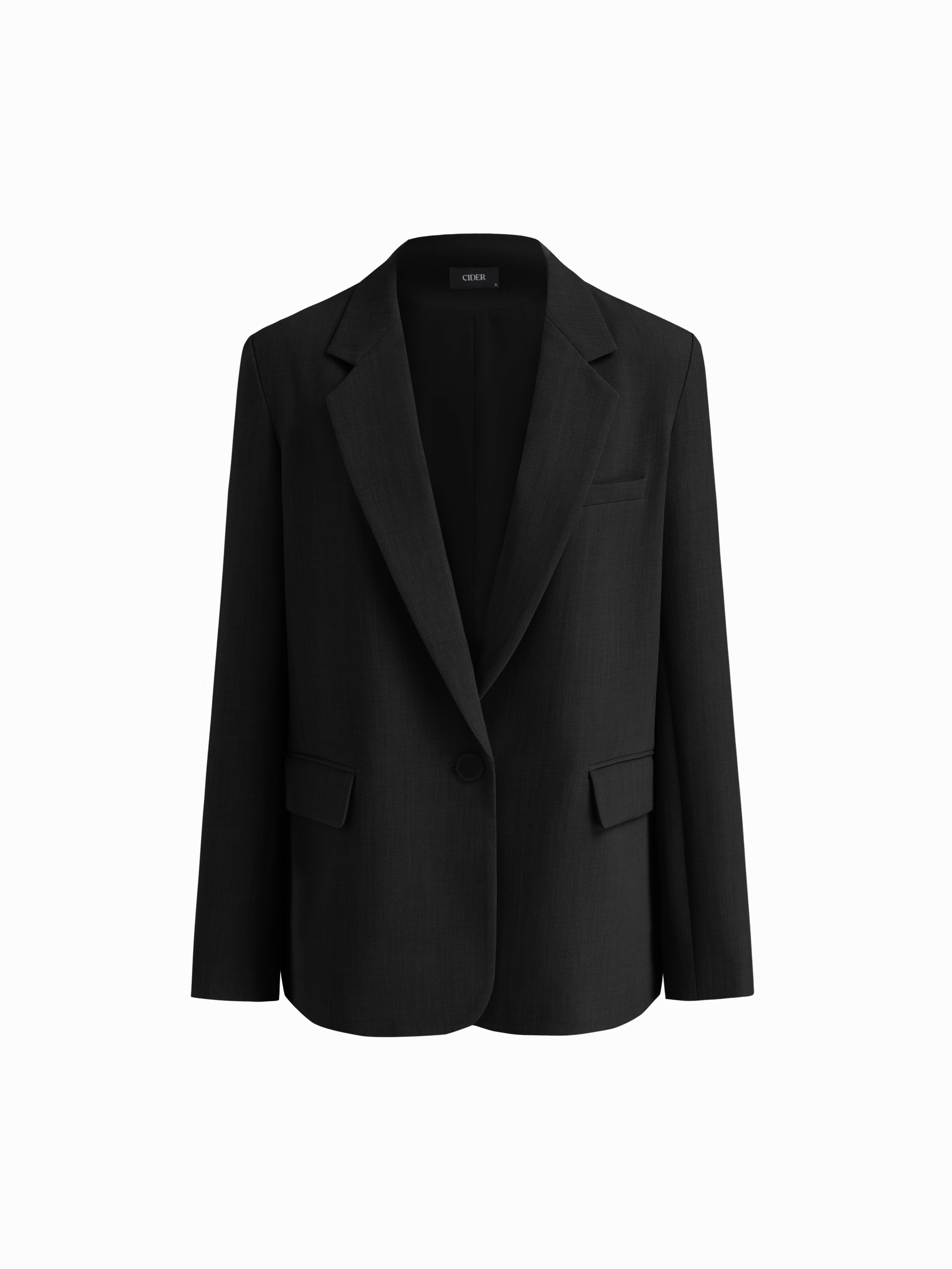 Woven Notched Collar Oversized Blazer For Work | Cider