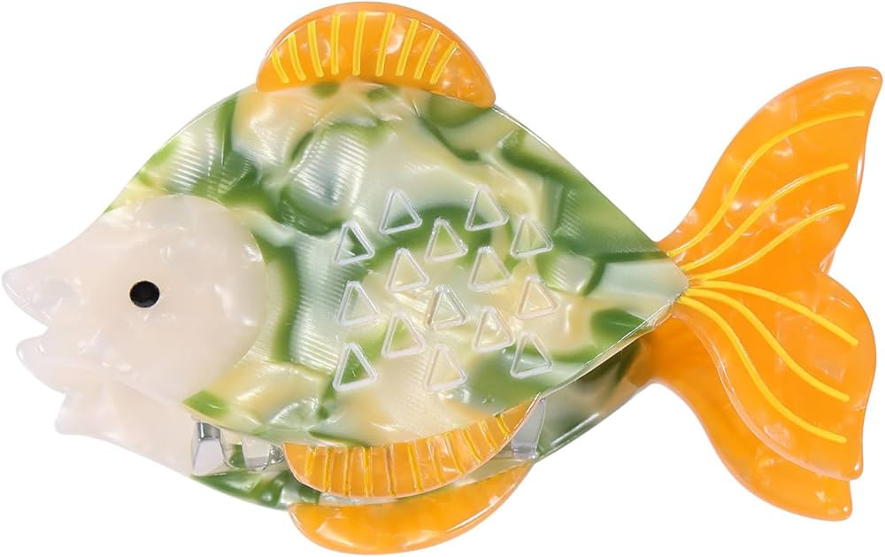 Fish Claw Hair Clip for Women 3.3" Acrylic Ocean Sea Animal Strong Hold Jaw Banana Barrettes Clam... | Amazon (US)