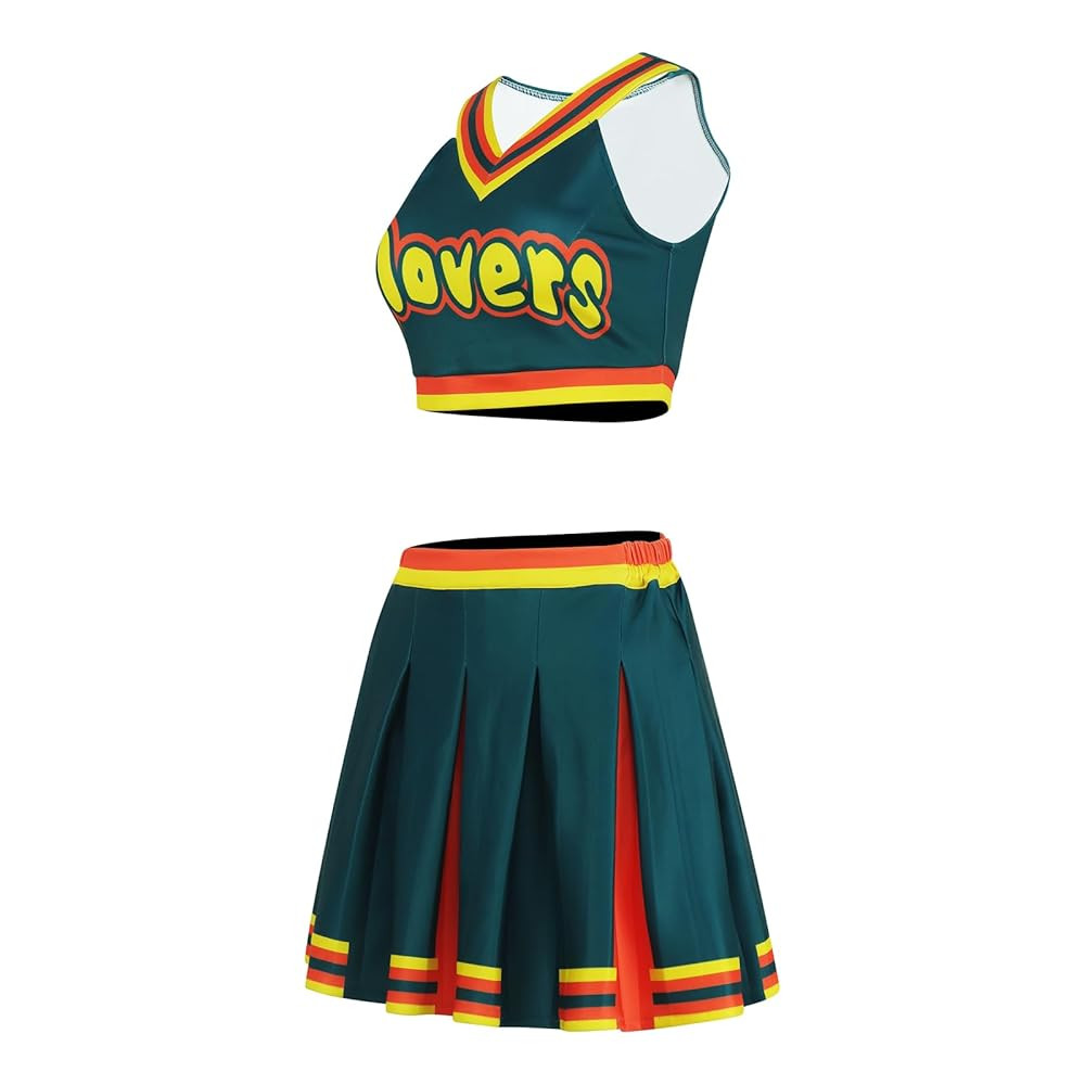 2 Piece Women Cheerleader Costume Top Skirt Sets Cosplay Cheer Outfit Halloween Cheerleading Part... | Amazon (US)