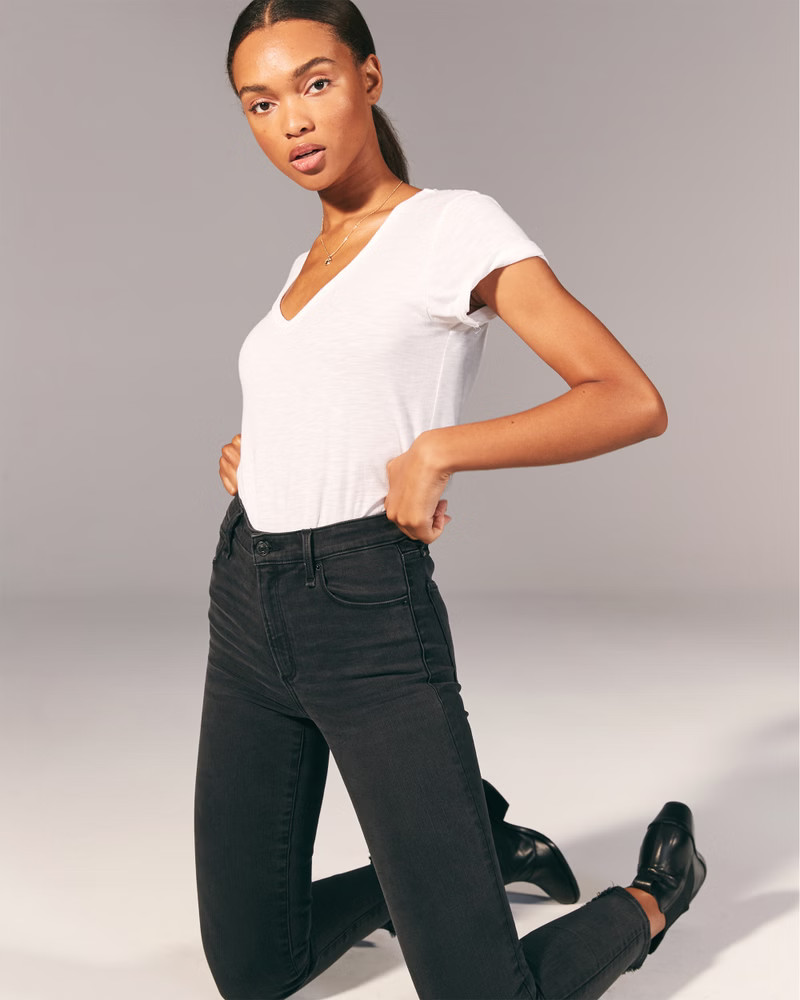 High Rise Super Skinny Ankle Jeans | Abercrombie & Fitch (US)