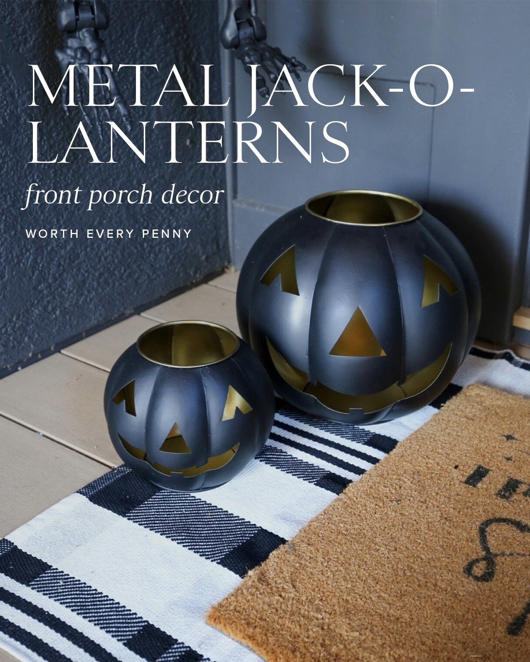 Metal jack o lanterns worth every penny!

Halloween
Home decor
Front porch 

#LTKHalloween #LTKHome
