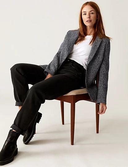 Tweed Relaxed Textured Blazer | Marks & Spencer (UK)