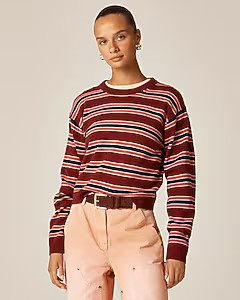 Perfect cashmere crewneck sweater in stripe | J. Crew US