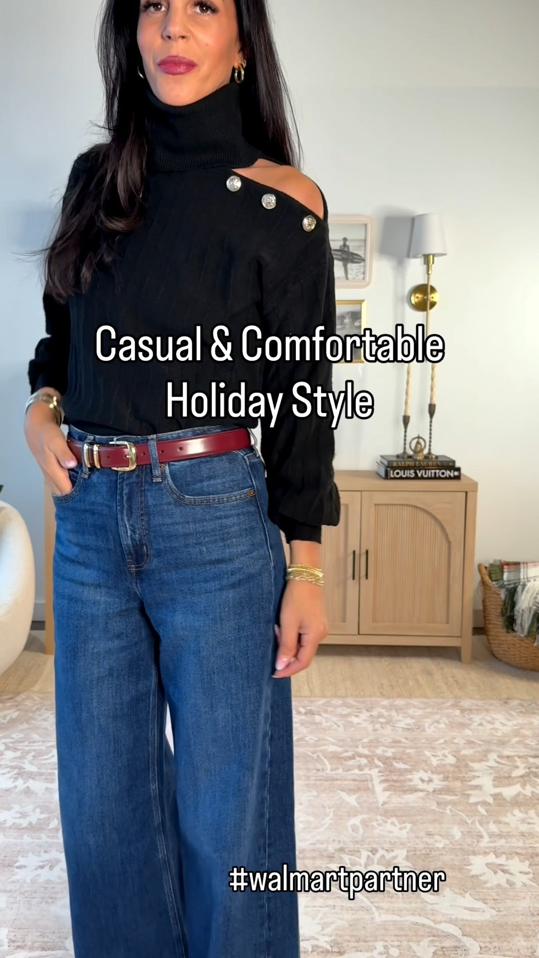 This cold-shoulder top is so good — super affordable, soft, and comfortable with the cutest button detail. Pairs perfectly with velvet pants for the holidays or classic denim for an elevated everyday look.
Denim- 2 long 
Sweater- small 
Velvet Pants - small 
@walmart #walmartstyle #walmartpartner

Walmart looks 

#LTKmomlife #LTKOver40 #LTKFindsUnder50 #LTKU #LTKTall #LTKHoliday